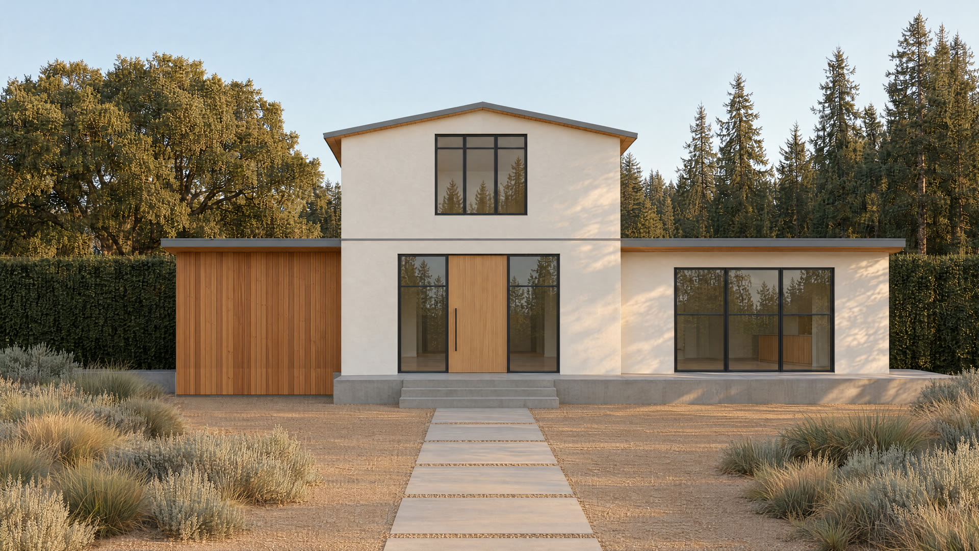New two-story home with a backyard cottage